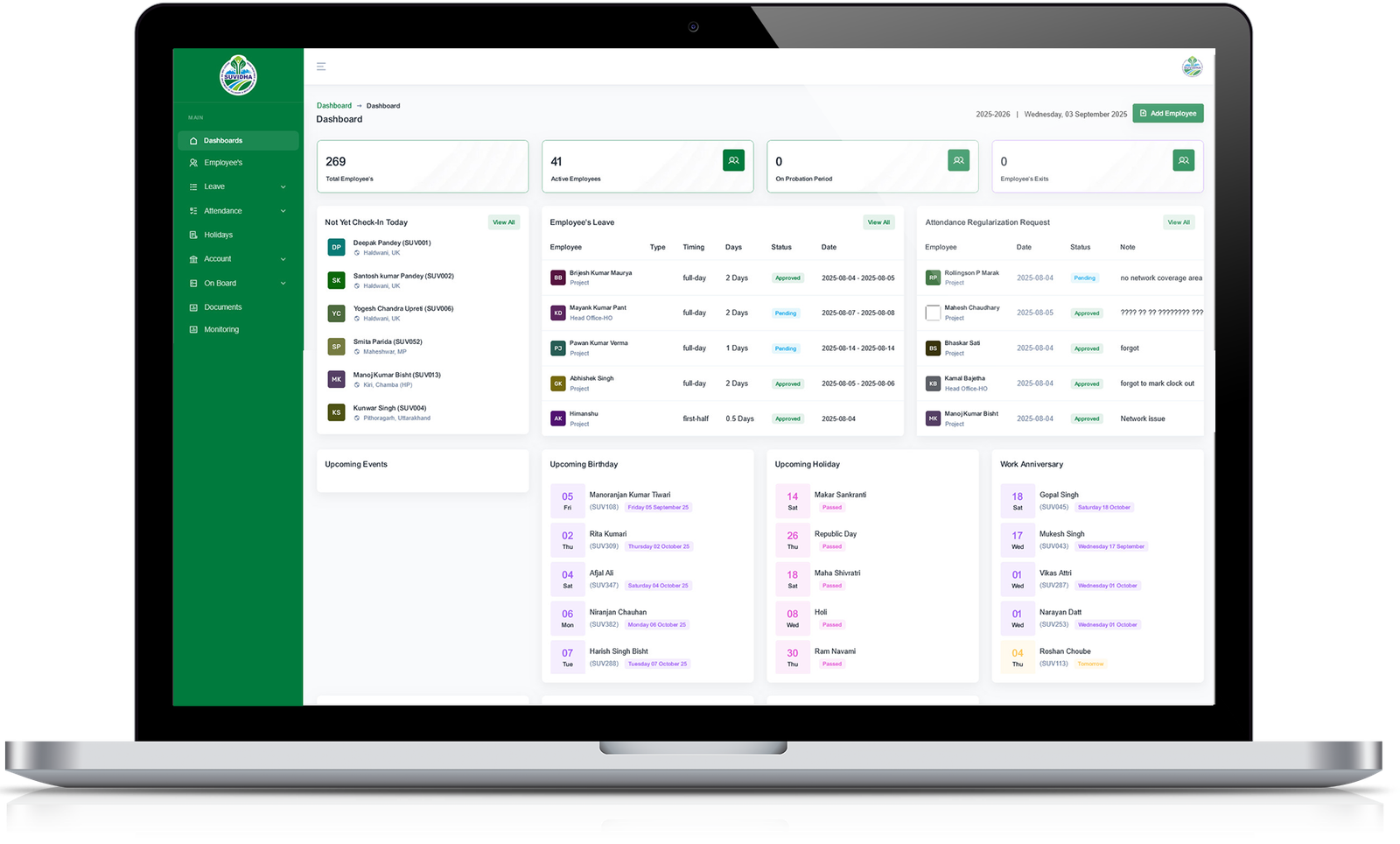 Design House HRMS Dashboard
